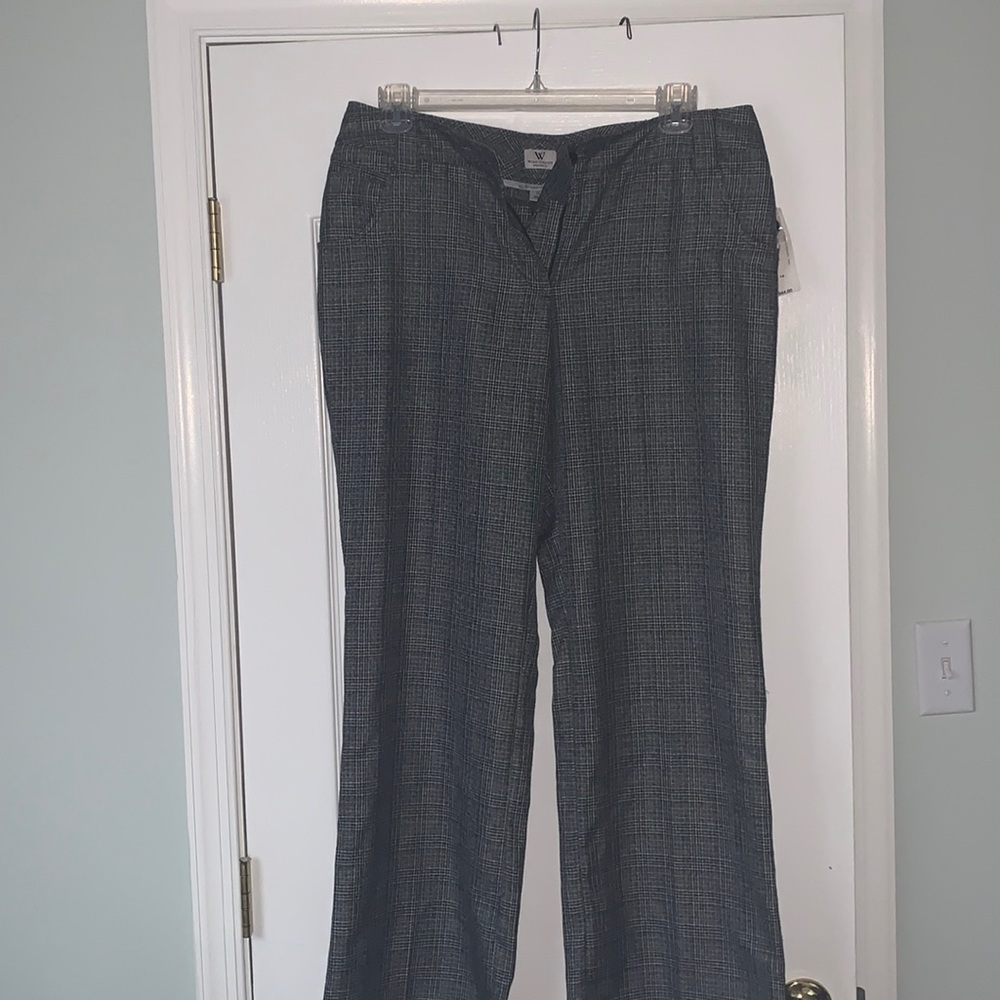 NWT Worthington Modern Fit Trouser Black Plaid